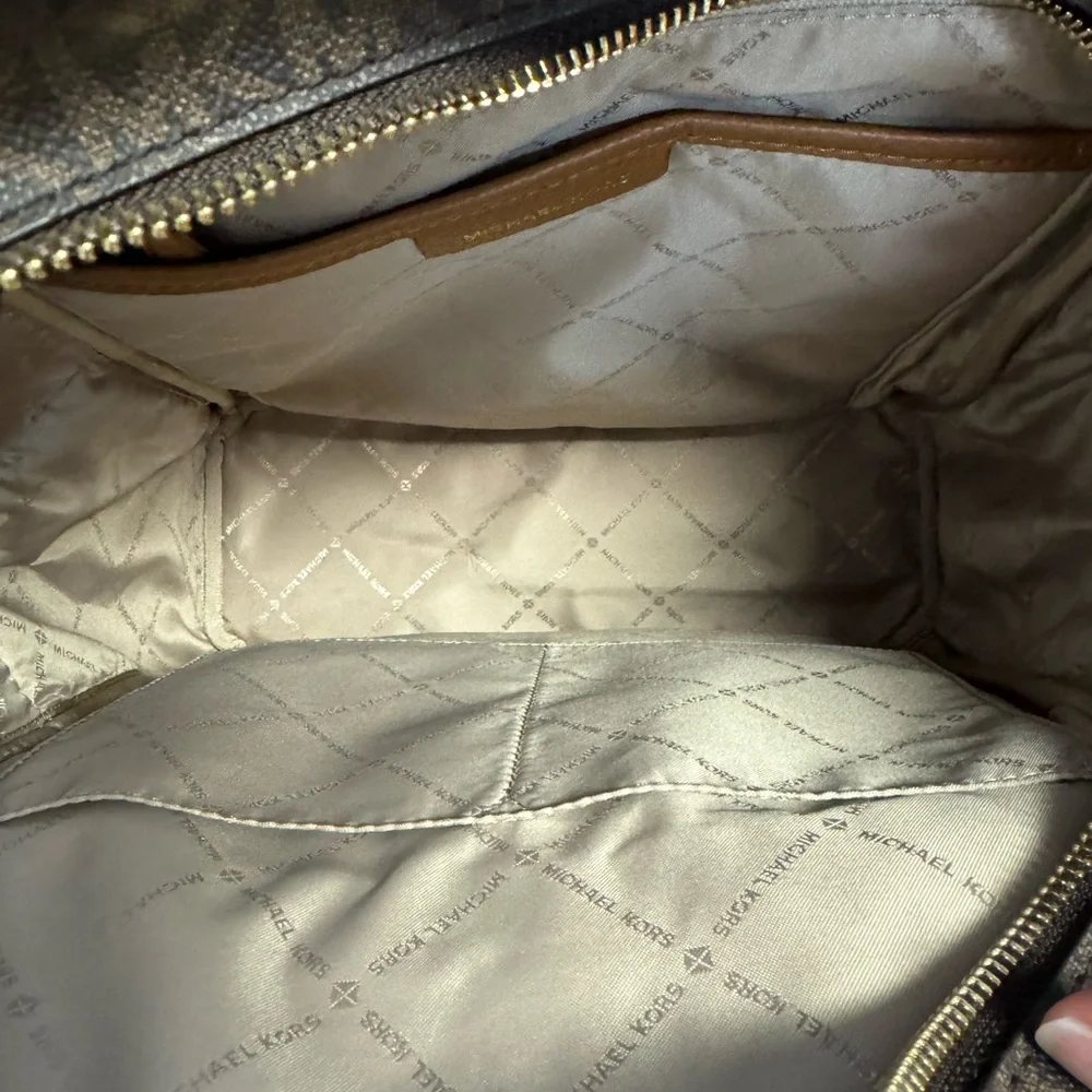 Michael Kors Brown Signature Large Jet Set Abbey Backpack